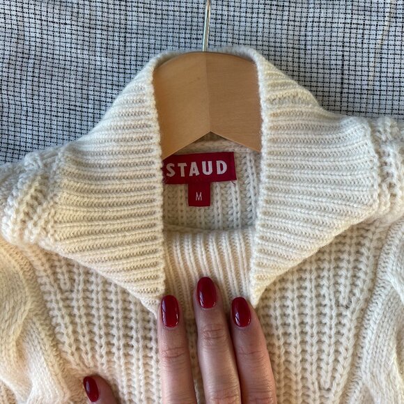 STAUD Charade Sweater Dress in Ivory - Picture 4 of 6